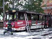 Hasii likvidovali v Ústí nad Labem poár trolejbusu