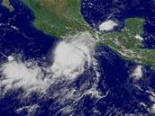 Hurikán John na satelitním snímku