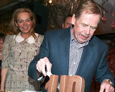 Dagmar Havlová a Václav Havel na narozeninách Hany Zagorové a tefana Margity