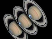 Saturnova polární záe v pohybu