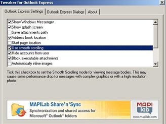 Tweaker for Outlook Express 