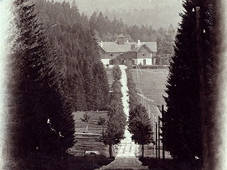 Pohled na ofnsk prales prsekem - dobov fotografie z roku 1901