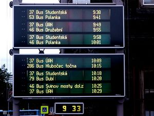 Pro informovn cestujcch autobusovch linek, kter dopravn obsluhuj ndra v Ostrav Svinov, slou informan tabule Elektroas. Kamery jsou napojeny na Mstskou policii