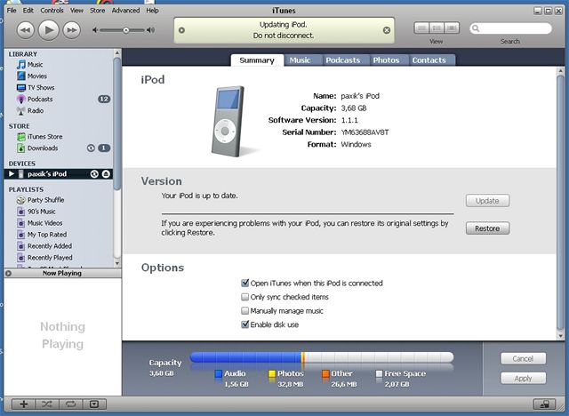 iTunes - zazen iPod Nano