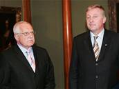 Prezident Václav Klaus a premiér Mirek Topolánek