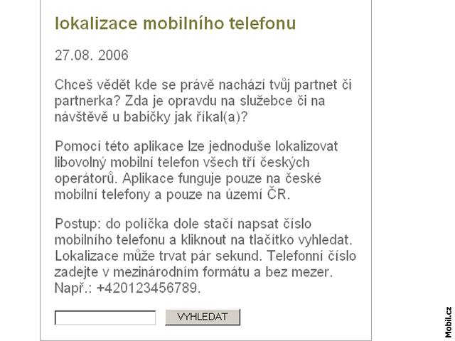 Mobily se dají vysledovat – a dokonce po internetu! - iDNES.cz