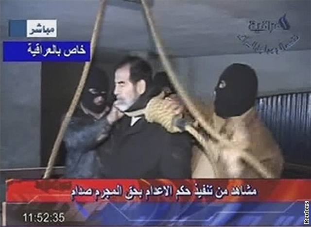 Saddám Husajn byl oben nad ránem. Údajn zemel okamit