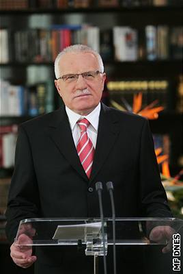 Václav Klaus pi novoroním projevu