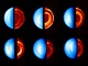 prvn men z Venus Express - polrn oblast (vlevo v UV, vpravo v IR)