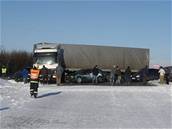 Hromadná nehoda na D1 u Rousínova
