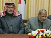 Palestinský premiér Haníja a ministr zahranií Zahar