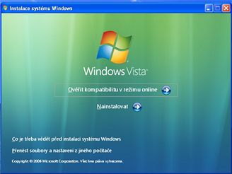 Instalace Windows Vista