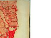 Egon Schiele: Stojící dívka v erveném (1913)
