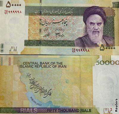 Nová íránská bankovka se symbolem jaderné energie
