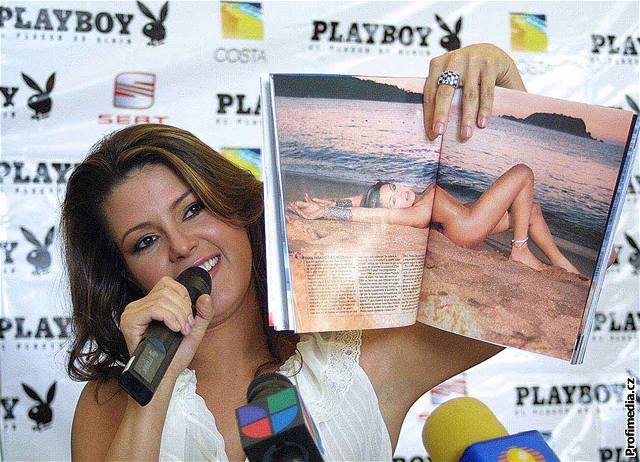 Miss Universe 1996 Alicia Machado s nejnovjím vydáním magazínu Playboy, kde pózovala nahá