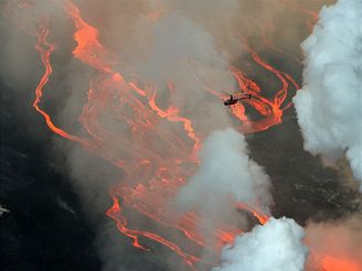 Erupce sopky na ostrov Runion