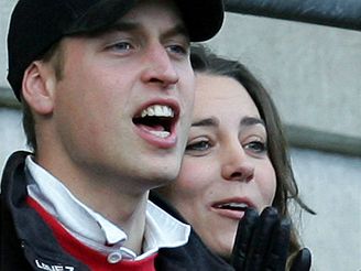 Princ William a Kate Middleton na rugbyovm zpase