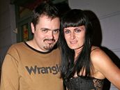 Pavel Novotný s expítelkyní Líbou na party restaurace Euforia 