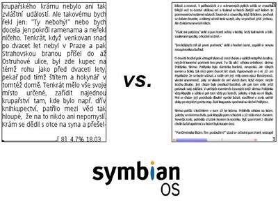Srovnání aplikací QReader a MobiPocket Reader pro mobilní telefony s OS Symbian