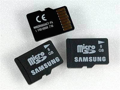 Pamová karta microSD s kapacitou 8 GB