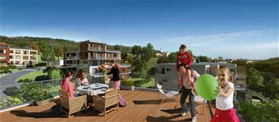 Velké byty v novém zahradním mst Rezidence Císaka budou mít terasy na stee.