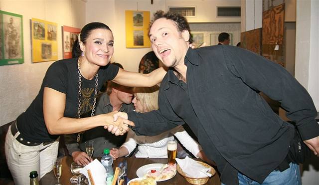 Mahulena Boanová s divadelním hercem Martinem Sobotkou  v Branickém divadle   