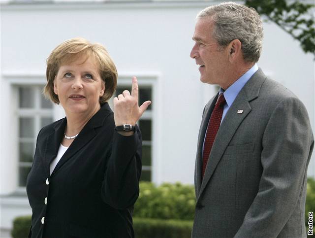 Angela Merkelová a George Bush