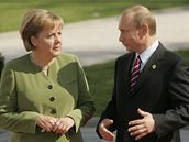 Angela Merkelová a Vladimir Putin bhem summitu G8