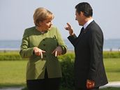 Angela Merkelová a Nicolas Sarcozy bhem summitu G8 