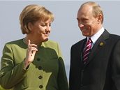 Merkelová a Putin bhem summitu G8
