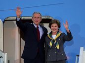 George Bush p�istál v Praze