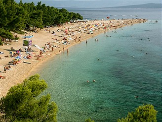 Chorvatsko, ostrov Brač - pláž Zlatni rat