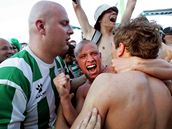 Radost fotbalist� a fanou�k� Bohemians