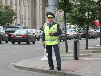 Dopravn policista v Minsku