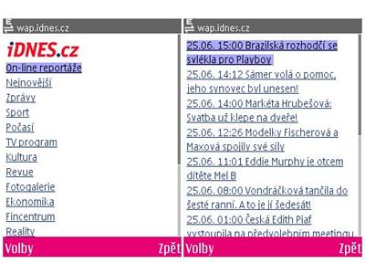 Wapové zpravodajství iDNES.cz