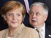 Angela Merkelová a Lech Kaczynski