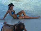 Jana Doleelová na ostrov Bora-Bora pi focení kalendáe
