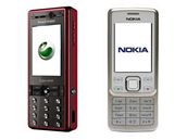 ervený Sony Ericsson K810i a bílá Nokia 6300