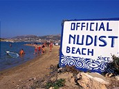 Řecko, nudistická pláž na Antiparosu