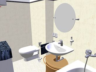 Rekonstrukce koupelny - druh varianta se spolenm WC