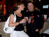 Petr Muk a Hanka Kousalová na tiskovce k festivalu Novomstský hrnec smíchu 2007 
