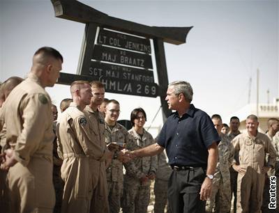 Americký prezident Bush na záijové návtv Iráku.