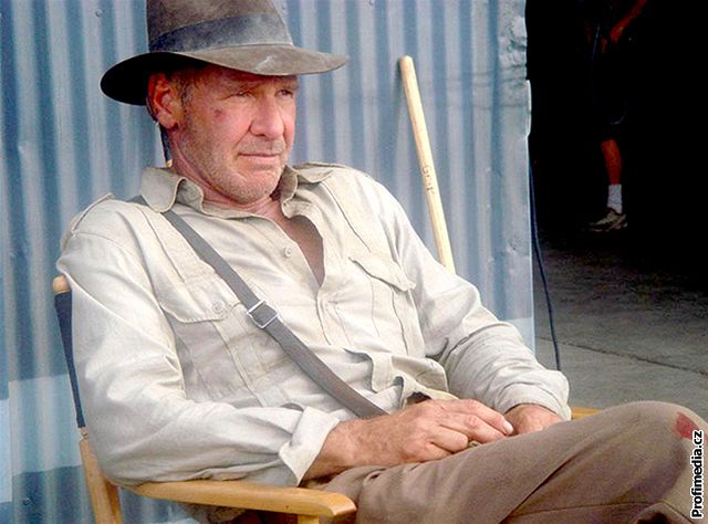 Z natáení filmu Indiana Jones 4: Království kiálové lebky - Harrison Ford