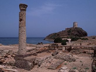 archeologick nalezit Nora, Sardinie