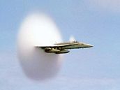 This photo shows the shock wave created by a sonic boom, which occurs whenever objects break the sound barrier or go faster than the speed of sound