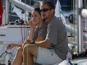 Lucie Váchová s jachtaem Davidem na závod Minitransat 