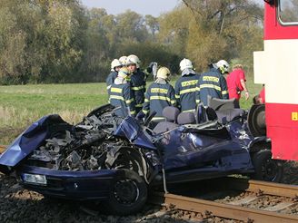 srka vlaku a Fiatu Bravo u Olomouce (11.10.2007)