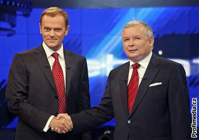 Donald Tusk a Jaroslaw Kaczynski