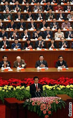 Na závr svého projevu si zateskal i sám prezident Chu in-tchao.