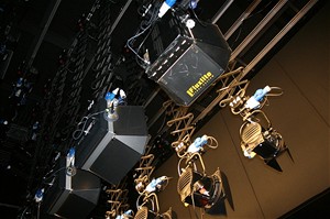Reflektory v sále Televizních Novin